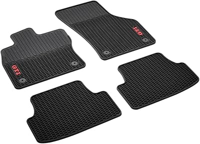 Ensemble of front and rear floor mats with Volkswagen GTI honeycomb design adapted to all 5GV061550 041, 4 -rooms, black color conditions.. Say goodbye to long wait times — DIAYTAR Nigeria ships in just 5–8 days!