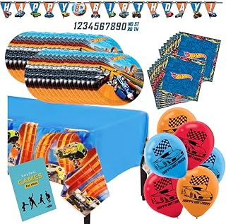 Official birthday party supplies for children Aintree Hot Wheels, pack of 16 pieces of birthday party supplies for children - disposable plates, towels, tablecloths, balloons, banner and gaming booklet.. DIAYTAR NIGERIA connects you with thousands of products at competitive prices, delivered within a week.