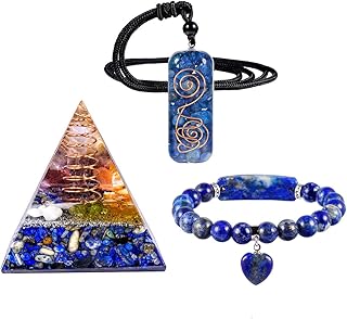 Mokaitekor crystal healing pyramid, set of 3 pendants and bracelets for the balance of Chakra Reiki meditation.. DIAYTAR NIGERIA brings the marketplace to your screen with affordable products delivered in 5-8 days.