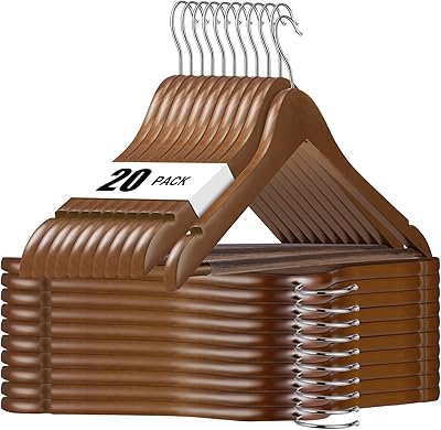 House DIY Wooden hangers 20 pieces in wooden hangers natural finish natural wooden hangers in superior quality wood for clothes, pants, jeans.. A world of products at your fingertips — thanks to DIAYTAR Nigeria.