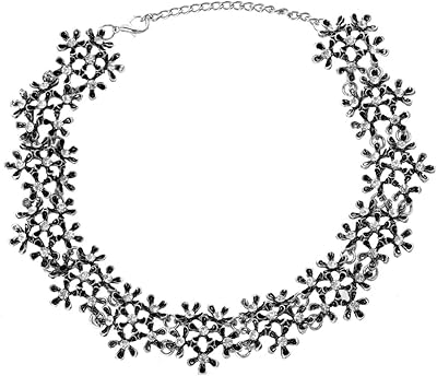 Elegant Silver Silver Plated Shining Diva Festival Collar for Women and Girls (Silver Color) (8428NP), Metal.. From office supplies to fashion — DIAYTAR Nigeria brings it fast.