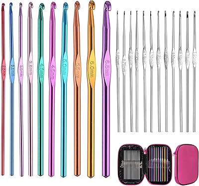 Set of hooks, 22 pieces of knitting needles with multicolored aluminum handle for a soft and comfortable assortment, set of handmade hooks.. Experience the power of choice with DIAYTAR NIGERIA's vast catalog and affordable 5-8 day delivery.