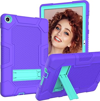 Compatible shell with Huawei Matepad T10 / T10S 9.7 inch 2020 AGR-L09 / AGR-W09, Fine Antichoc protection with integrated support for Huawei Matepad T10 / T10S, Violet and Green.. Experience convenient online shopping on DIAYTAR Nigeria — wide selection and affordable delivery.