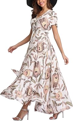 Long long dress for women with floral button closure for summer bohemian beach.. Shop from our extensive catalog at DIAYTAR NIGERIA and enjoy doorstep delivery in just 5-8 days.