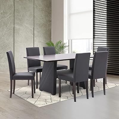 Rectangular dining set 7 rooms Danube Home Parson | Dust kitchen dining table with 6 dining room chairs | Modern design furniture 1 + 6 places for the house and the dining room (free assembly) - Cappuccino.. Thousands of items, all priced just right — shop DIAYTAR Nigeria today.