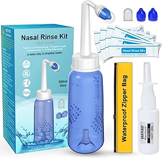 Neti nasal rinsing bottle, 300 ml nasal washing bottle, sine rinsing salt sachets, nasal irrigation system, Neti pot for adults and children.. DIAYTAR NIGERIA: Where smart shoppers find everything they need at prices they can afford.