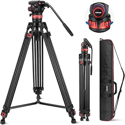 Neewer 74 \ "Pro Video Video with Fluid Head, Robust QR plate entirely in metal compatible with DJI RS Manfrotto cardan, 360 ° flexible panoramic and inclination +90 °/-75 ° with adjustable damping, maximum load 18LB/8KG, TP75.. Experience retail therapy without the financial stress at DIAYTAR NIGERIA's budget-friendly marketplace.