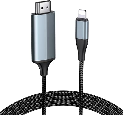 HDMI cable for iPhone/iPad/iPod to TV/Monitor/Projector, HDMI HD HD 1080p adapter cable 6.6 feet, connector cable compatible with iOS 14, 13, 12, 11 and youtube TV and play outlet, gray, gray.. DIAYTAR NIGERIA makes online shopping accessible to all with budget-friendly prices and reliable delivery.