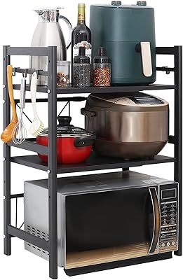 Standing microwave oven support, holder of horizontal extensible microwave oven extension, oven holder to rice-to-hand, organizing kitchen support greater than 3 layers with 6 hooks.. DIAYTAR NIGERIA brings the marketplace to your home with budget-friendly prices and nationwide delivery.