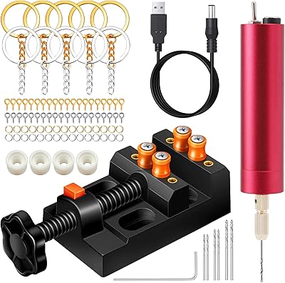 Set of electric drill in resin, spindle vintage for resin molds, jewelry molding, Yaspit anti-slip press, 210 pieces, keychain manufacturing supplies, precision hand drill kit for the manufacture of resin keychain, jewelry.. DIAYTAR NIGERIA: Where every search yields affordable results delivered promptly to your door.