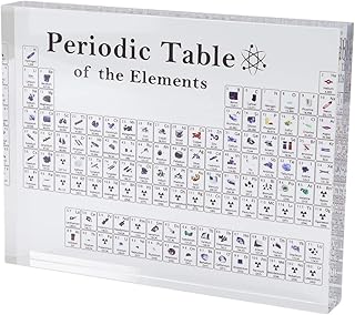 Periodic acrylic table with real elements inside, display of the periodic table of chemical elements, teaching tool of chemistry, periodic table of elements, gift for students and teachers (s) (s).. DIAYTAR NIGERIA brings the market to your fingertips with affordable prices and swift delivery services.