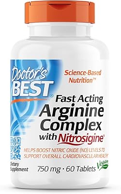 Fast -action arginine complex Dr. Best with nitrosigine, increases nitric oxide, blood flow and elasticity of vessels, GMO-free, vegan, gluten-free, 750 mg, white (DRB-00406).. DIAYTAR NIGERIA connects your desires with reality through our affordable e-commerce platform and quick delivery.
