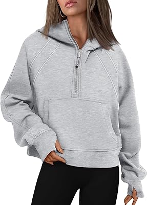 Short pullary in hooded fleece with half-flair for women 2023, winter hooded sweatshirt with pockets.. DIAYTAR Nigeria: Where affordability meets speed and quality.