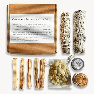 Set of luxury incense - Purification kit with white sage, Palo Santo, Blue Sage and Hojari incense - Use for energy purification for the house and the office, spiritual cleaning, meditation, healing and relief of stress.. DIAYTAR NIGERIA: Where affordability meets reliability with thousands of products delivered promptly.