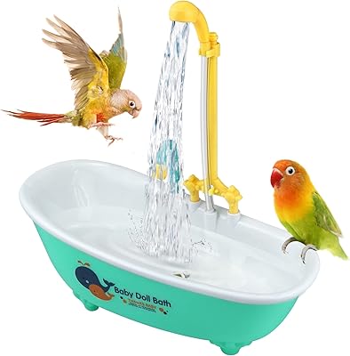Automatic electric bathtub with faucet and shower, bird bathtub with shower fountain, cage bird toys, bird shower box for cleaning calopsitte parrots and small birds.. Shop with purpose and save with DIAYTAR NIGERIA's extensive platform and nationwide delivery service.