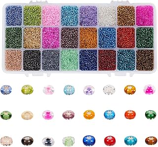 Set of multicolored glass beads sabo - Kit of 38,400 small round pearls in 2 mm tube, supplies of opaque pearls with crystal rope for the manufacture of jewelry, bracelets and pearls.. Shopping has never been easier — DIAYTAR Nigeria delivers it all in 5–8 days.