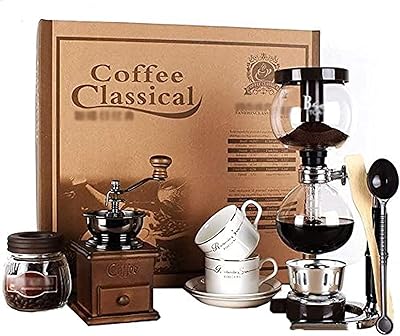 Siphon coffee maker set, siphon coffee maker, gift box for 3 cups, 39 x 14 x 44 cm, vacuum coffee maker.. DIAYTAR NIGERIA: Your trusted partner for affordable online shopping with reliable delivery timeframes.