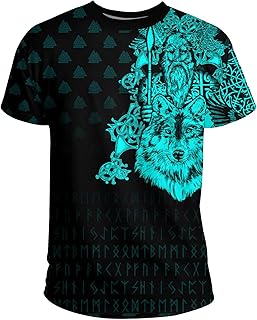 LRKZ Rapid drying T-shirt for men, high-colored harajuku in northern viking style, summer sports shirt absorbing sweat.. One platform, endless products — welcome to DIAYTAR Nigeria.