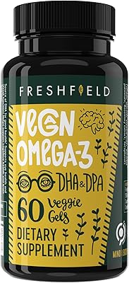 Freshfield Vegan Omega 3 DHA supplement: Superior quality algae oil, 2 -month supply, plant -based, sustainable, superior and mercury -free. Better than fish oil! supports the health of the heart, the brain and the joints - with DPA.. DIAYTAR NIGERIA: Your partner in affordable online shopping with dependable delivery within 8 days.