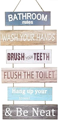 The White Shop bathroom wall decor, wooden hanging panels, wall art panel for toilet, rustic family decoration panels (bathroom).. DIAYTAR NIGERIA: Where affordability and variety meet with convenient delivery within 8 days.