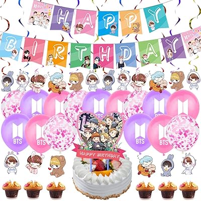 Nalcy BTS Birthday Party Supply 47 pieces Kpop decorations decorations for boys.. Your go-to destination for affordable online shopping, DIAYTAR NIGERIA delivers in under 8 days.