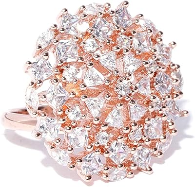 Women's ring with zafiri pearls (rose gold) (ZPFK8384).. Shop with purpose at DIAYTAR NIGERIA and receive your purchases at unbeatable prices within the week.