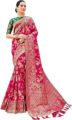 Blouse woven in Banarasi -mixed silk for women with sari and blouse woven in jacquard by Monjolica Fashion (37765 colors).. Your everyday shopping companion, DIAYTAR NIGERIA offers unbeatable value with nationwide delivery.