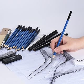 Professional pencil drawing kit, comprising graphite pencils, coal pencils, gums and liking sheets, with artistic supplies transport bag, set of 32 pieces.. Shop the smart way with DIAYTAR Nigeria — fast delivery, affordable everything.