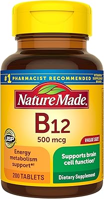 Nature Made Vitamin B12 500 mcg, food supplement to support energy metabolism, 200 tablets, 200 -day supply.. DIAYTAR NIGERIA: Where shopping is easy, prices are low, and delivery is just days away.
