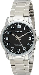 Casio watch for men with black dial and stainless steel bracelet-MTD-MTPV001D-1B, silver.. DIAYTAR NIGERIA: Where every search yields affordable results delivered promptly to your door.