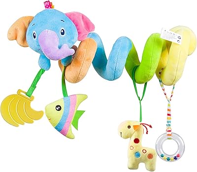 Car seat toy, cradle stroller accessories with bell for boys or girls, interactive toys of spiral toilet stroller (elephant).. DIAYTAR NIGERIA: Where every purchase is affordable and delivery is always within a week.