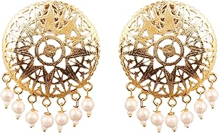 Bollywood luxury jewelry handmade, silver and gold earrings for women.. DIAYTAR NIGERIA makes every shopping desire a reality with affordable prices and delivery in 5-8 days.