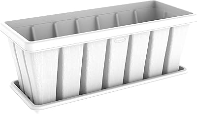 Pot of rectangular plant in 36 -inch cosmoplast cedar with tray, white.. Shop with ease at DIAYTAR NIGERIA and enjoy our extensive product range delivered at affordable rates.