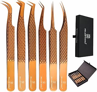 Phlash Tools Lot of 6 epilate pliers for eyelash extensions. Japanese Kit of stainless steel eyelash extensions with curved insulation, right, point C, type L 75 °, wide tip, lamp pliers volume 45 °.. DIAYTAR NIGERIA: Your gateway to affordable products delivered reliably across Nigeria.