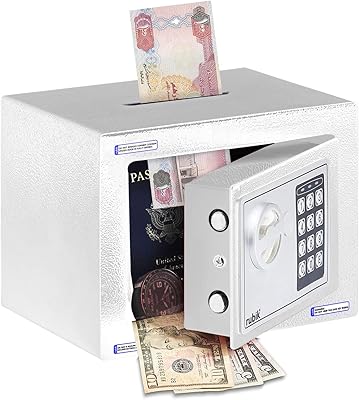A small Rubik safe with a slit to place money with a key and a pine code, white mini.. Discover why millions choose DIAYTAR for affordable online shopping with delivery in just 5-8 days.