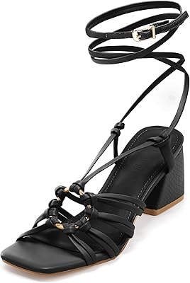Sandal for women with square heel, open end, medium heel and loop closure at the rear.. DIAYTAR NIGERIA makes every purchase count with our affordable prices and reliable 5-8 day shipping.