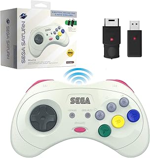 Official wireless controller Sega Saturn 2.4 GHz with 8 retro -beds, for Sega Saturn, Sega Genesis Mini, Switch, PlayStation 3, PC, Mac - includes 2 receivers and a storage bag (white).. Your ultimate shopping destination, DIAYTAR NIGERIA combines extensive selection with affordable shipping.