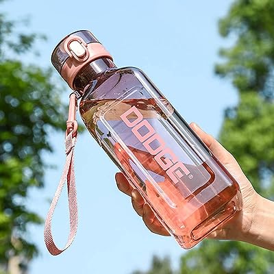 Bottle of water 1L without BPA, bottle of anti-leaky gymnastics, bottles of Creative Square Sports Sports Portable for children, fitness, gym, office, campsite, outdoor sports and exercise (pink).. DIAYTAR NIGERIA: Where every purchase is affordable and delivery is always within a week.