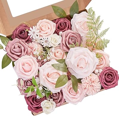 Serwalin Artificial Flowers Dust Pink False Silk Flowers for Wedding Bouquets To do yourself, False Roses Roses, Arrangements of Table Centers, Prenatal Festival, Home Cake Decorations.. Shop across boundaries with DIAYTAR NIGERIA's comprehensive catalog delivered nationwide at budget rates.