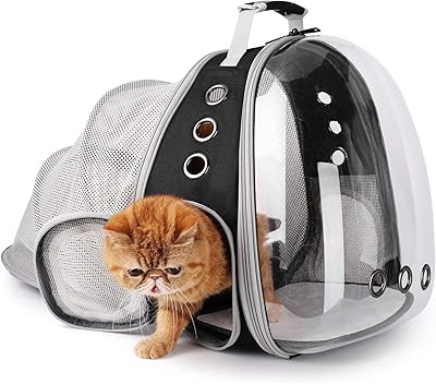 Extensible cat transport bag, animal transportation backpack with space capsule for small dogs, cat transport back bag with transparent window transparent window.. DIAYTAR Nigeria: Your one-stop online shop with unbeatable prices and nationwide delivery in under 8 days.