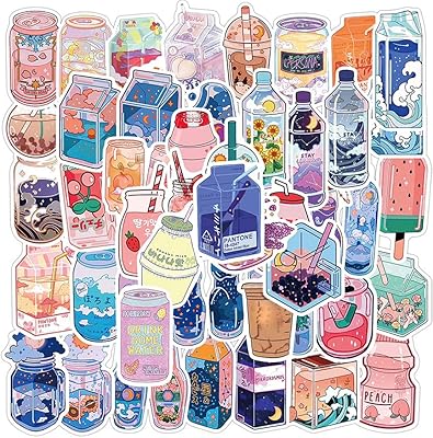 Pack of drinking stickers flavored with 50 pieces for children's boys, tea stickers with aesthetic cartoon bubbles for water bottle, car, bicycle, laptop, helmet, guitar, hydroflasks, makbook, tablet, telephone, package package waterproof.. Transform your online shopping experience with DIAYTAR NIGERIA's affordable and diverse marketplace.
