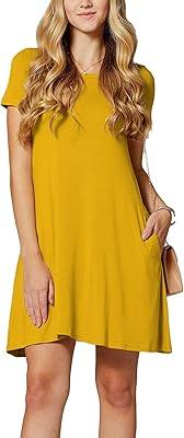 Dresses T -shirt with short quality high quality for women with pockets - relaxed trapezoid dress with open neckline.. DIAYTAR NIGERIA transforms desires into deliveries with our affordable prices and dependable shipping.