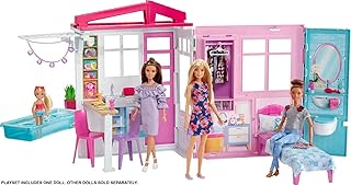 Barbie portable game set on one floor with swimming pool and accessories, for 3 to 7 years old, Gwy84 - Amazon exclusivity.. DIAYTAR NIGERIA provides endless shopping possibilities with affordable prices and prompt delivery service.
