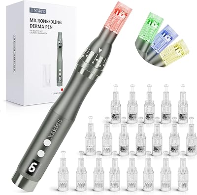 Electric derma pen with 20 spare cartridges, Derma pen adjustable for domestic use for the face and body.. Shop efficiently from anywhere with DIAYTAR NIGERIA's comprehensive platform and quick delivery options.