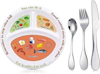 4 pieces Obesity control panel set of stainless steel cutlery set of melamine dishes dietary plate dietetic for a balanced diet for weight loss.. Explore a world of choices with DIAYTAR NIGERIA's vast catalog and budget-friendly nationwide shipping.