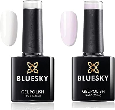 Bluesky nail polish, French Manucure box, White Studio 80526 and Clear Pink 80523, 2 x 10 ml (requires hardening under UV LED).. DIAYTAR NIGERIA: Making quality products accessible to all Nigerians at affordable prices.