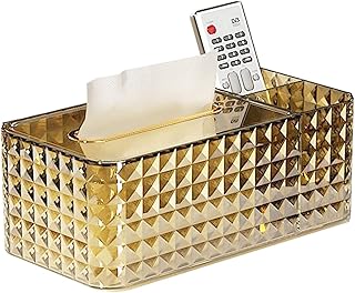 Office organizer with handkerchildren's box lid, rectangular handkerchief dispenser, multifunctional desktop storage box for remote control and pens, decorative bathroom docks (gold).. Enjoy a hassle-free shopping experience with DIAYTAR Nigeria, where products are categorized for your convenience and delivery is always on time.
