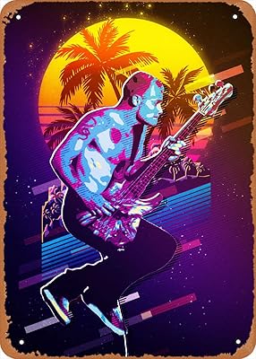 Music poster Synthwave 80s Flea Rhcp 80s, metal poster, Vintage artistic wall decoration, 12x8 inch.. Transform your online shopping experience with DIAYTAR NIGERIA's affordable and diverse marketplace.