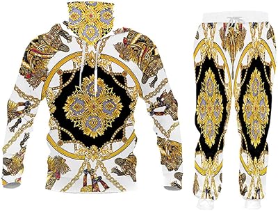 Two -room tracksuit for men composed of a 3D golden printing winter jacket with buttons and pants, A, 4xl.. Experience the ease of one-stop shopping with DIAYTAR NIGERIA's diverse catalog and nationwide delivery.