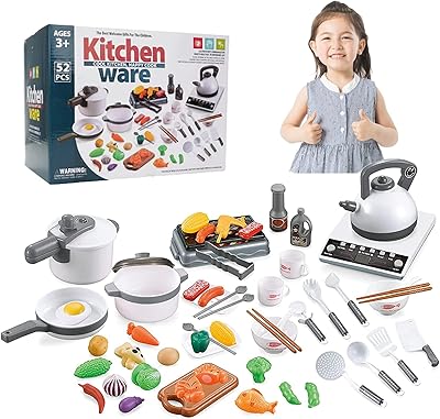 Beauty kitchen set of 52 pieces and pans and stoves together for young people.. DIAYTAR NIGERIA delivers on our promise of variety, affordability, and prompt nationwide service.